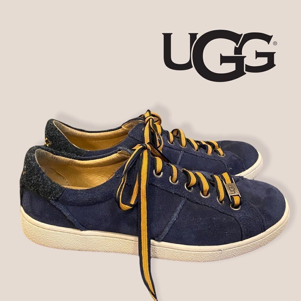 Ugg "Milo" Blue Suede Lace Up Sneakers 7